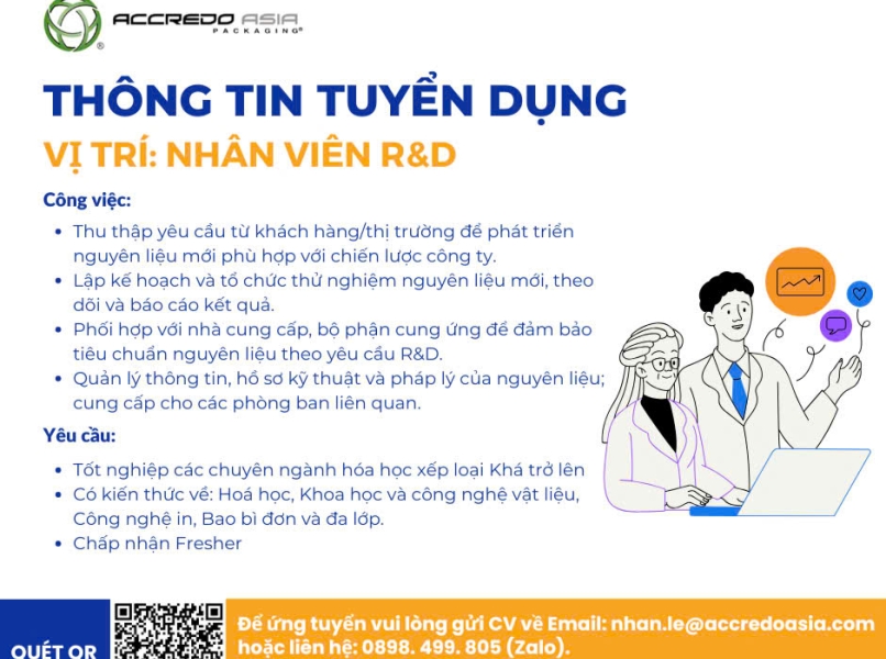 ACCREO ASIA TUYỂN DỤNG NHÂN VIÊN R&D
