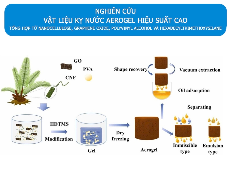 AEROGEL SIÊU KỴ NƯỚC – VẬT LIỆU XỬ LÝ DẦU VÀ DUNG MÔI HỮU CƠ HIỆU QUẢ