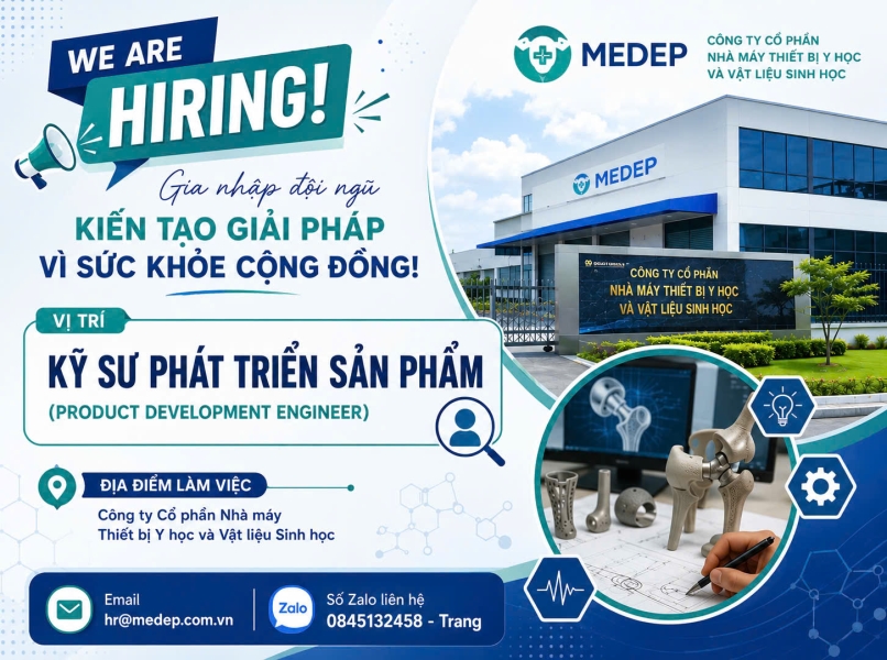 Cty cổ phần Nhà máy Thiết bị y học và Vật liệu sinh học tuyển dụng