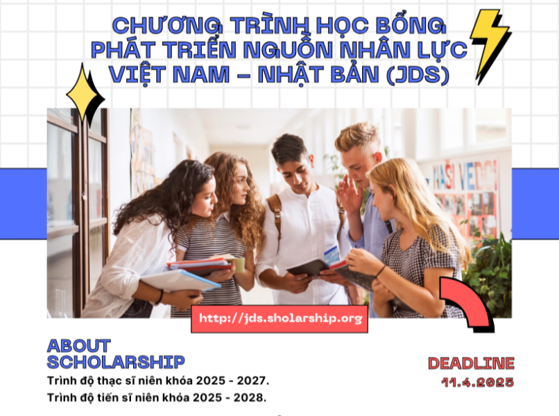 Thông báo Chương trình Học bổng phát triển nguồn nhân lực Việt Nam - Nhật Bản (JDS) trình độ thạc sĩ, tiến sĩ 