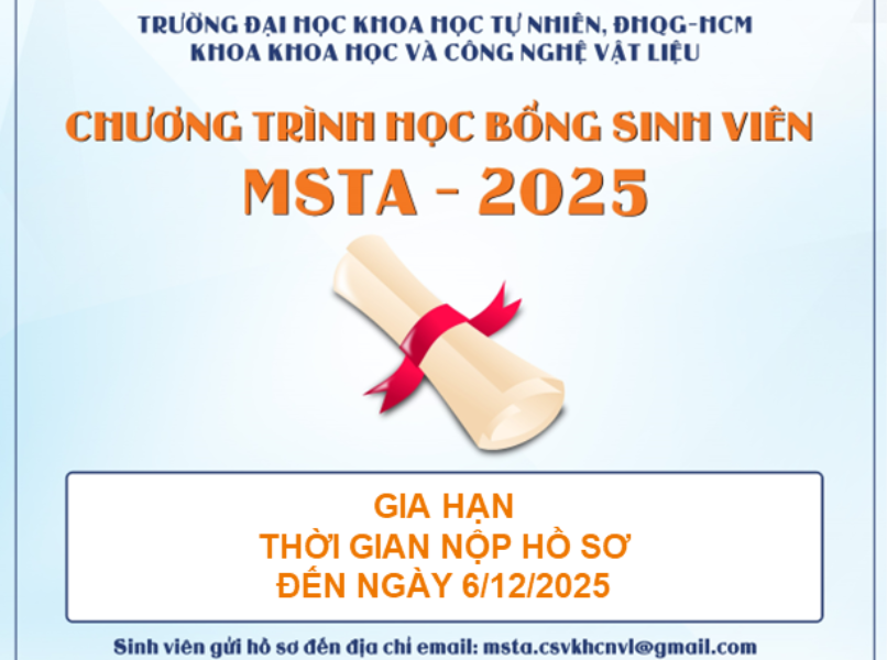 THÔNG BÁO GIA HẠN THỜI GIAN ĐĂNG KÝ CHƯƠNG TRÌNH HỌC BỔNG SINH VIÊN MSTA 2025 
