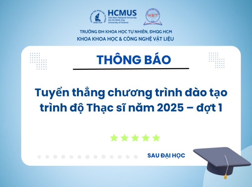 THÔNG BÁO TUYỂN THẲNG CHƯƠNG TRÌNH ĐÀO TẠO TRÌNH ĐỘ THẠC SĨ NĂM 2025 – ĐỢT 1