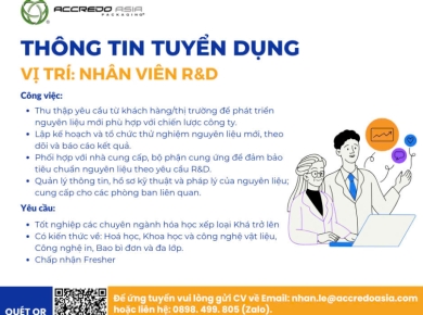 ACCREO ASIA TUYỂN DỤNG NHÂN VIÊN R&D