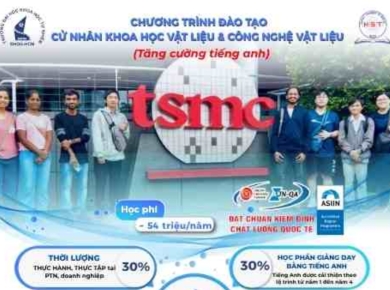 Chương trình Cử nhân Khoa học Vật liệu & Công nghệ Vật liệu Tăng cường Tiếng Anh – Bước đệm cho thế hệ cử nhân toàn cầu