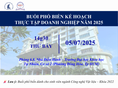  THÔNG BÁO VỀ BUỔI PHỔ BIẾN KẾ HOẠCH THỰC TẬP DOANH NGHIỆP NĂM 2025