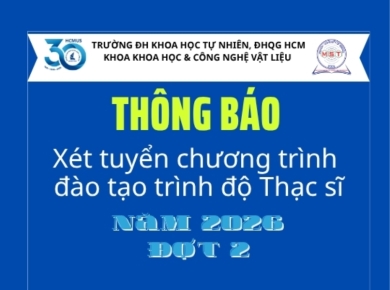 THÔNG BÁO XÉT TUYỂN CHƯƠNG TRÌNH ĐÀO TẠO TRÌNH ĐỘ THẠC SĨ, NĂM 2026- ĐỢT 2