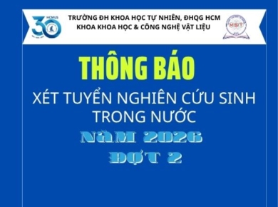 THÔNG BÁO XÉT TUYỂN NGHIÊN CỨU SINH TRONG NƯỚC NĂM 2026 – ĐỢT 2